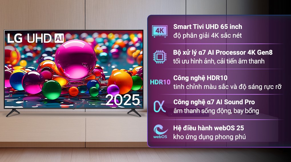 Smart Tivi LG 4K 65 inch AI 65UA8450PSA